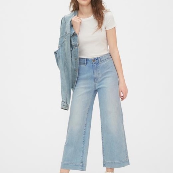 GAP Denim - GAP High Rise Wide-Leg Crop Jeans
